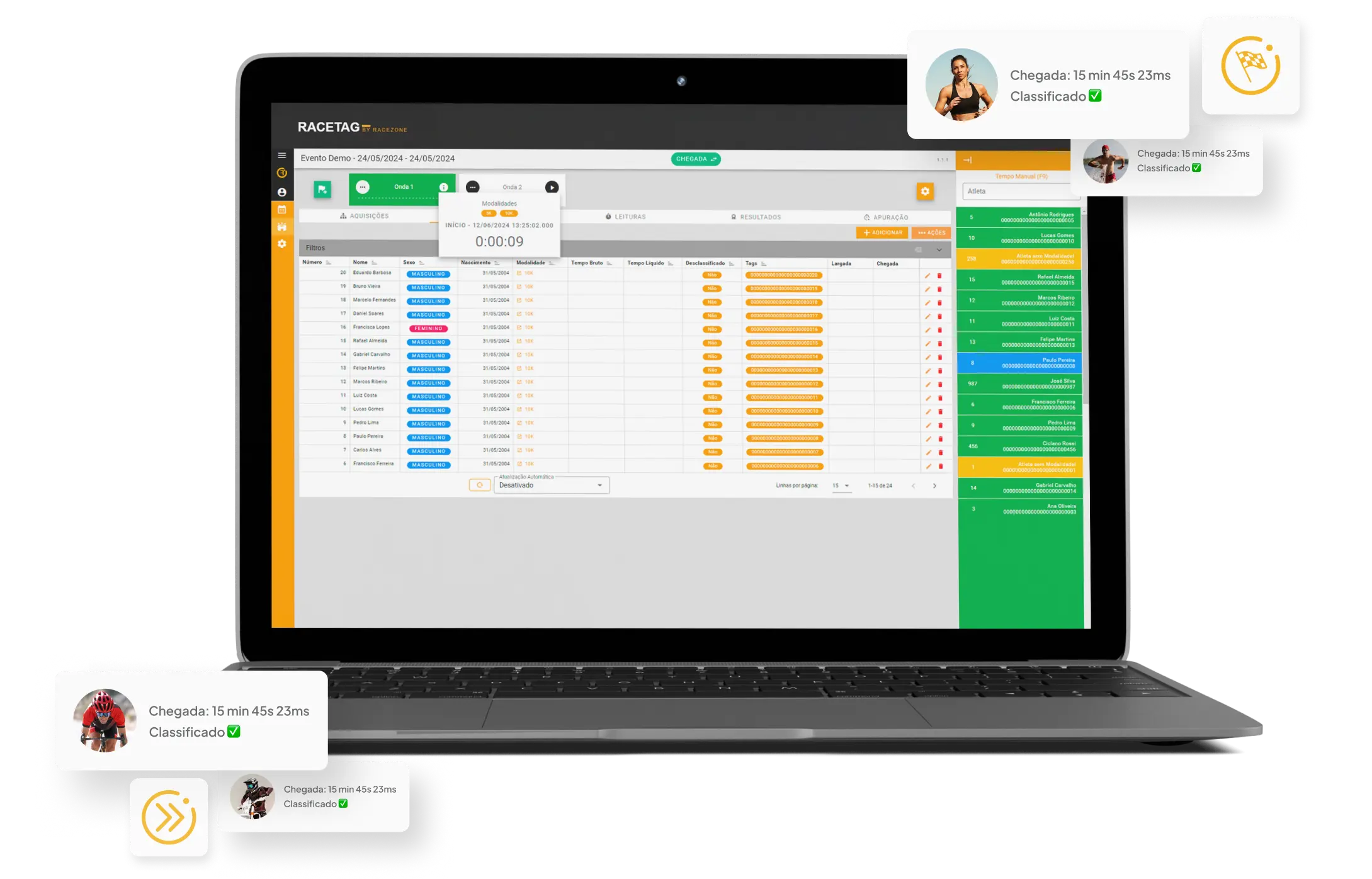 Cronometragem esportiva simplificada e eficiente com RacetagPRO